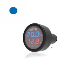 Ψηφιακό Θερμόμετρο & Βολτόμετρο Αναπτήρα Αυτοκινήτου με Φορτιστή USB DoFull Μπλε