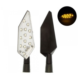 Φλάς μηχανής 13 SMD LED πορτοκαλί amber universal 12V IP65 σετ 2 τεμ D65 OEM