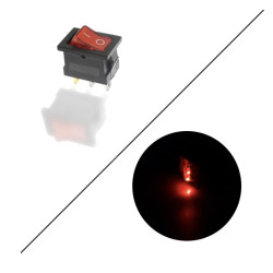 Διακόπτης On/Off 12V 20A (max) 3 pins κόκκινο OEM