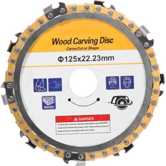 Δίσκος κοπής και λείανσης ξύλου Φ125×22.23mm με 9 λεπίδες