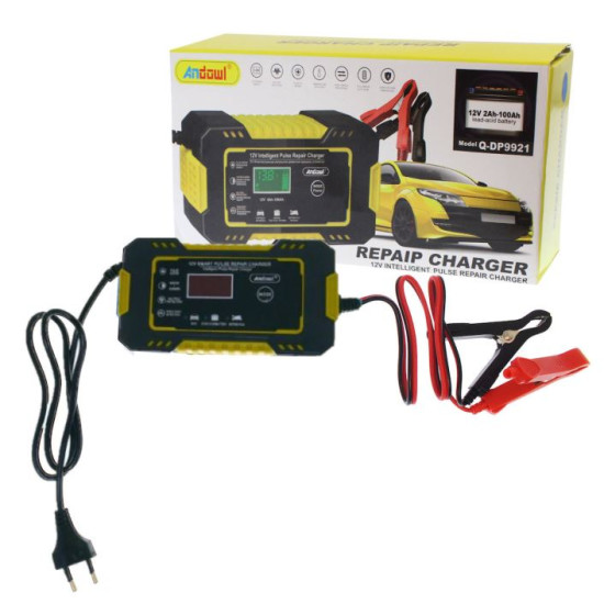 Andowl Φορτιστής Μπαταρίας Αυτοκινήτου 12V-2A-100AH. Andowl Φορτιστής Μπαταρίας Αυτοκινήτου 12V-2A-100AH.