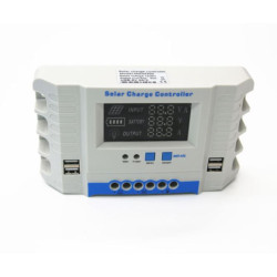 Ρυθμιστής φόρτισης φωτοβολταικών 40 ampere & οθονη Lcd 12/24V , 4x Usb 2ampere