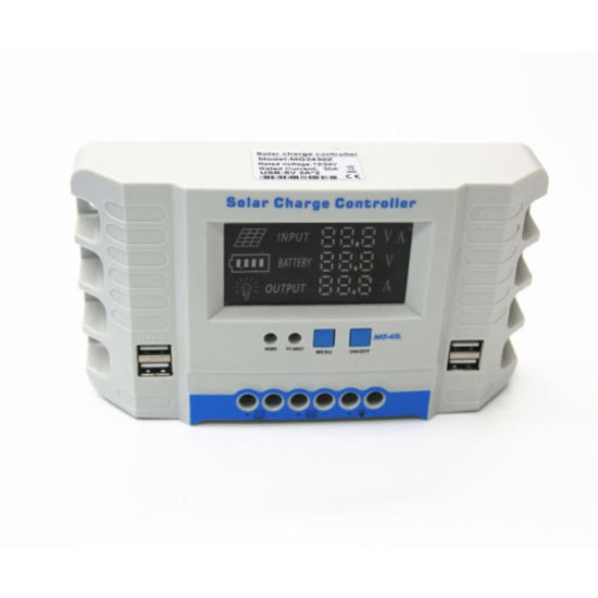 Ρυθμιστής φόρτισης φωτοβολταικών 40 ampere & οθονη Lcd 12/24V , 4x Usb 2ampere