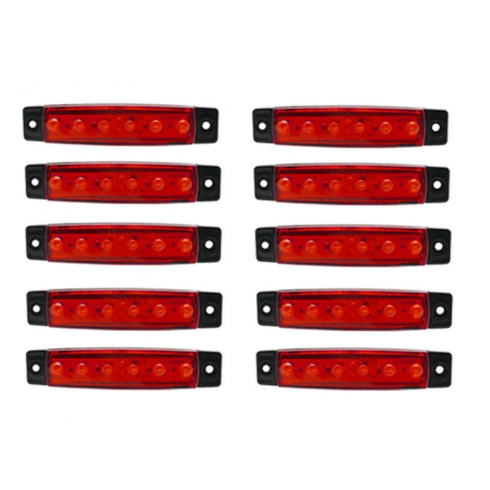 LED Φώτα Όγκου Φορτηγών IP66 Κόκκινο 24v 10 τεμάχια - ΟΕΜ