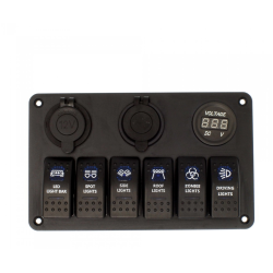 Αδιάβροχος πίνακας ελέγχου LED για σκάφος με 6 διακόπτες και μπλε φωτισμό 12V OEM. Αδιάβροχος πίνακας ελέγχου LED για σκάφος με 6 διακόπτες και μπλε φωτισμό 12V OEM.