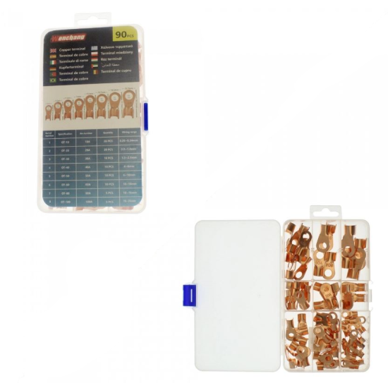 Σετ 90 τεμαχίων χάλκινοι ακροδέκτες καλωδίου σε 8 μεγέθη OEM Σετ 90 τεμαχίων χάλκινοι ακροδέκτες καλωδίου σε 8 μεγέθη OEM