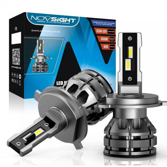 LED Λάμπες H4 9-32V 2 ΤΜΧ- 40W 7.500LM 6500K IP68 A500 N38 NOVSIGHT 