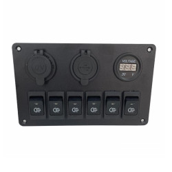 Πίνακας Ελέγχου με Βολτόμετρο, 6 διακόπτες και μπλε φωτισμό - ΟΕΜ Πίνακας Ελέγχου με Βολτόμετρο, 6 διακόπτες και μπλε φωτισμό - ΟΕΜ