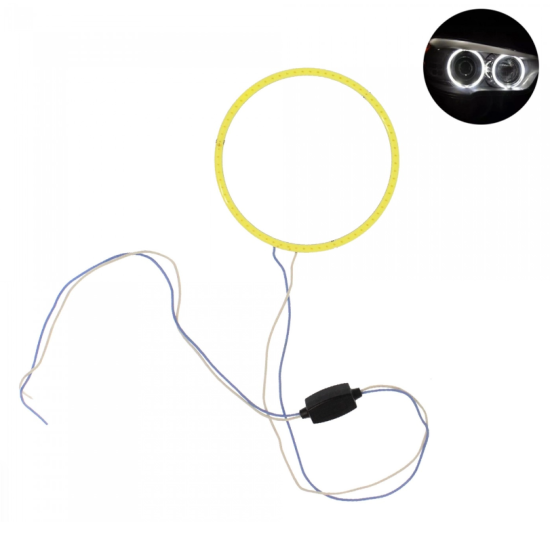 LED COB φωτιζόμενη στεφάνη angel eye αυτοκινήτου/μοτοσυκλέτας 1 τεμ. 6000K ψυχρό λευκό 12V 100mm W07166 RCHANG - OEM