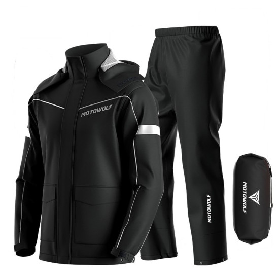 Αδιάβροχο Σετ με Αποσπώμενη Κουκούλα 2XL Motowolf MDL-0403