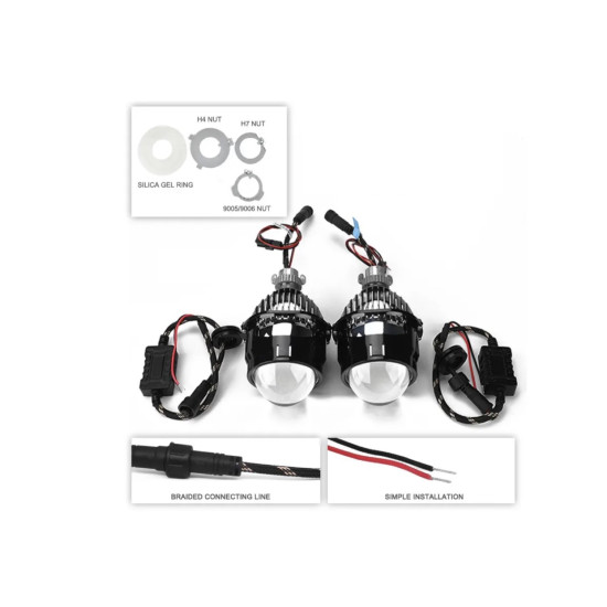 LED Προτζέκτορες φαναριών universal με δαχτυλίδια 9005-9006/ H4/H7 HI/LOW Φωτισμός ΟΕΜ. LED Προτζέκτορες φαναριών universal με δαχτυλίδια 9005-9006/ H4/H7 HI/LOW Φωτισμός ΟΕΜ.