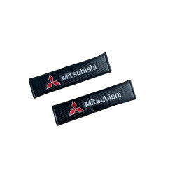 Μαξιλαράκια Ζώνης Carbon MITSUBISHI Σετ Χρώμα Μαύρο - ΟΕΜ