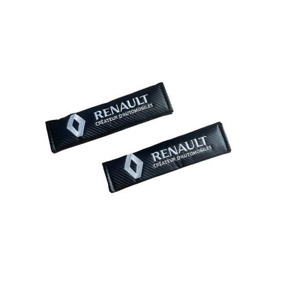 Μαξιλαράκια Ζώνης Carbon RENAULT Σετ Χρώμα Μαύρο - ΟΕΜ