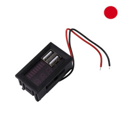 Ψηφιακό βολτόμετρο με οθόνη LED οχήματα Dc 12V 2USB 5V2A Κόκκινο ΟΕΜ
