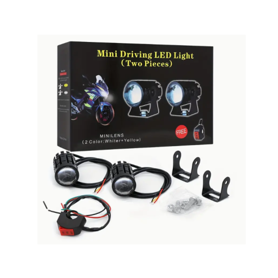 Σετ Mini Προβολάκια Αλουμινίου Μοτοσυκλέτας 12V Λευκού & Κίτρινου Φωτισμού 2τμχ – Μαύρο Σετ Mini Προβολάκια Αλουμινίου Μοτοσυκλέτας 12V Λευκού & Κίτρινου Φωτισμού 2τμχ – Μαύρο