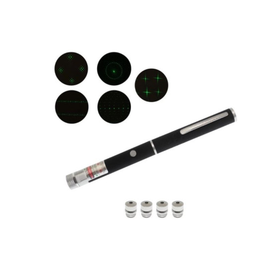 Laser Pointer 100mW 532nm πράσινο 5 κεφαλές για εναλλακτικά σχέδια ΟΕΜ