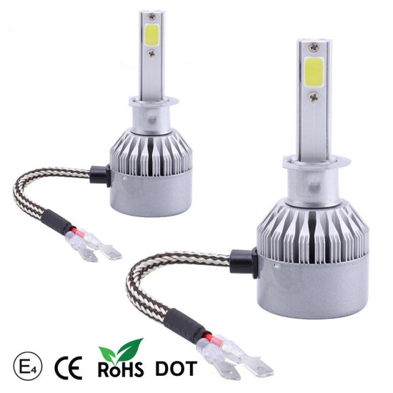 LED Λάμπες 2ΤΜΧ H1 C6 LED 12V/24V 3800LM - ΟΕΜ