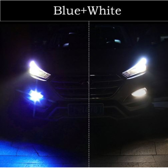 LED Λάμπες 2ΤΜΧ  H4 25w/3.800 lumens Λευκό/μπλε και strobe - ΟΕΜ
