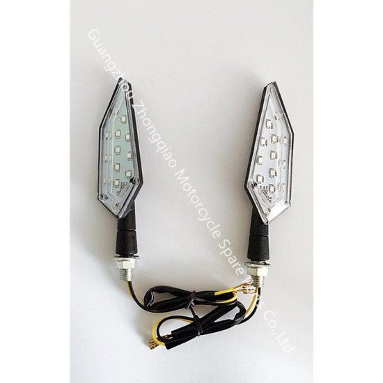 Φλάς μηχανής 13 SMD LED πορτοκαλί amber universal 12V IP65 σετ 2 τεμ D65 OEM