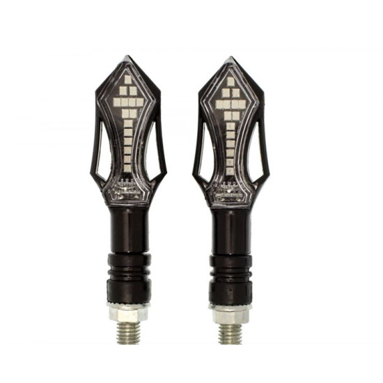 Φλάς μηχανής 12V 15 SMD LED πορτοκαλί amber universal σετ 2 τεμ. IP65 YN-WL04