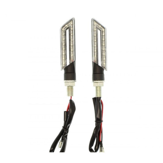 Φλας μηχανής πορτοκαλί 15 SMD LED universal σετ 2 τεμ. IP65 OEM