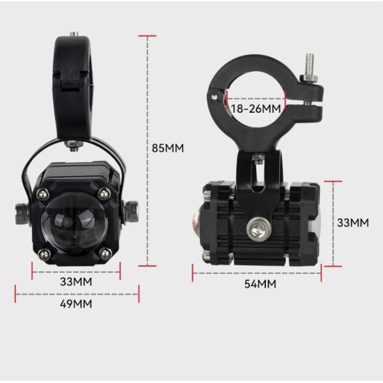 LED Προβολάκι Strobe 30W 10-80V 6000lm Κόκκινου-Κίτρινου-Λευκού Φωτισμού Αδιάβροχο IP67 360º OEM – Μαύρο