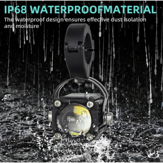 LED Προβολάκι Strobe 30W 10-80V 6000lm Κόκκινου-Κίτρινου-Λευκού Φωτισμού Αδιάβροχο IP67 360º OEM – Μαύρο