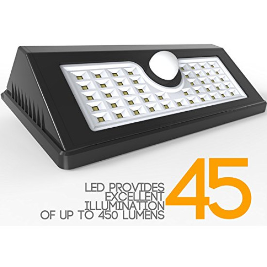 Ηλιακό φωτιστικό κήπου LED με 45Leds στεγανό IP64 με ανιχνευτή κίνησης αδιαβροχο