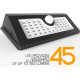 Ηλιακό φωτιστικό κήπου LED με 45Leds στεγανό IP64 με ανιχνευτή κίνησης αδιαβροχο