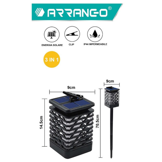 Αδιάβροχο Ηλιακό φωτιστικό 3 σε 1 Arrango AT76510 1 τεμ. 