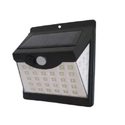 Ηλιακό Επιτοίχιο Φωτιστικό LED 0,55W με ανιχνευτή κίνησης Μαύρο - ΟΕΜ