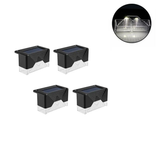 Ηλιακό γωνιακό φωτιστικό νυκτός με 2 LED IP65 λευκό ψυχρό 4 τεμ. ΟΕΜ