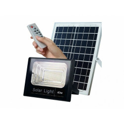 Ηλιακός προβολέας αδιάβροχος 40W με πάνελ, τηλεκοντρόλ ΟΕΜ.