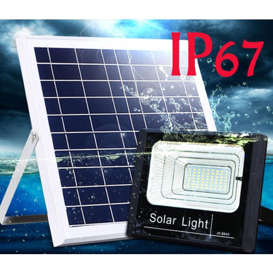 Ηλιακός προβολέας αδιάβροχος 40W με πάνελ, τηλεκοντρόλ ΟΕΜ.
