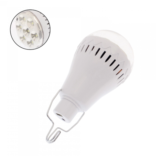 Λάμπα LED επαναφορτιζόμενη με ηλιακό πάνελ και Powerbank 5W 7 SMD USB HB-6028 - ΟΕΜ