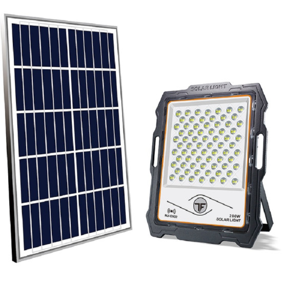 Ηλιακός Προβολέας LED 200W IP67 με Τηλεχειρισμό MJ-D902 – Μαύρο - OEM