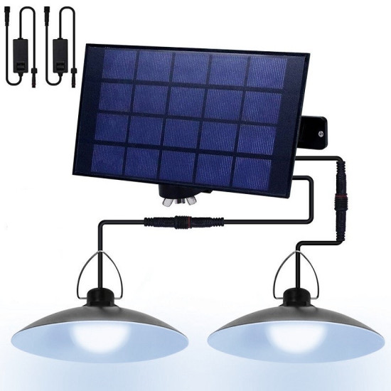 Διπλό Ηλιακό Φωτιστικό 32LED Λευκού Φωτισμού 6000K 2τμχ OEM.