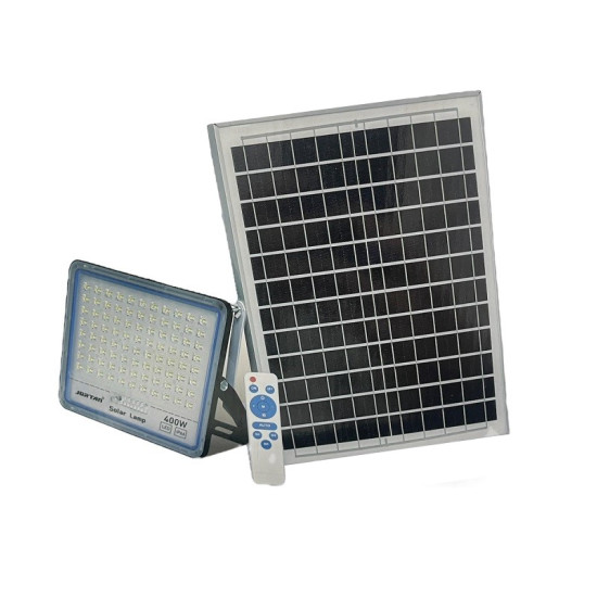 Ηλιακός Προβολέας Led Αδιάβροχος 400W 8400LM με Πάνελ και Τηλεχειριστήριο Jortan JT-400W