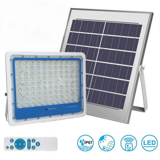 Ηλιακός Προβολέας Led Αδιάβροχος 400W 8400LM με Πάνελ και Τηλεχειριστήριο Jortan JT-400W