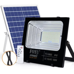 Ηλιακός Προβολέας FOYU Αδιάβροχος 100W με ηλιακό Πάνελ, Τηλεκοντρόλ και Χρονοδιακόπτη FO-8800-ΟΕΜ