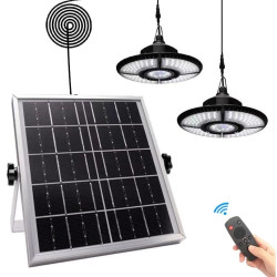 Ηλιακό κρεμαστό φως εσωτερικό, εξωτερικό 4+1 led 90° ρυθμιζόμενα με 4 λειτουργίες φωτισμού και τηλεχειριστήριο 136 LED - ΟΕΜ