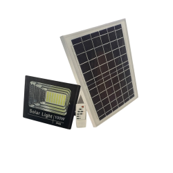 Ηλιακός προβολέας 100W με ηλιακό Πάνελ, Τηλεκοντρόλ και Χρονοδιακόπτη – ΟΕΜ