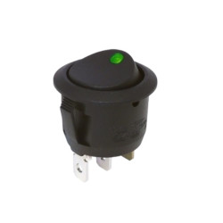 Διακόπτης On/off Round Rocker led dot 12V Πράσινο