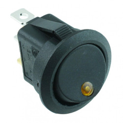 Διακόπτης On/off Round Rocker led dot 12V Πορτοκαλί