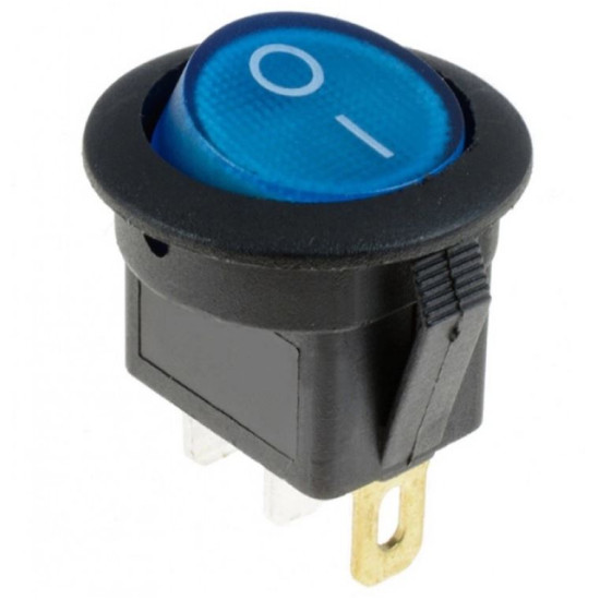 Αδιάβροχος διακόπτης On/Off 12V 20A (max) 3 pins μπλε OEM