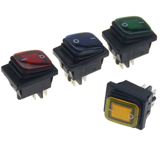 Αδιάβροχος Διακόπτης/Κουμπί Εναλλαγής με LED – Rocker Switch On/Off 12V-24v – Μαύρο, Μπλε