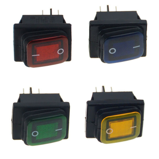 Αδιάβροχος Διακόπτης/Κουμπί Εναλλαγής με LED – Rocker Switch On/Off 12V-24v – Μαύρο, Μπλε