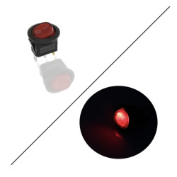 Διακόπτης On/Off 12V 20A (max) 3 pins κόκκινο OEM