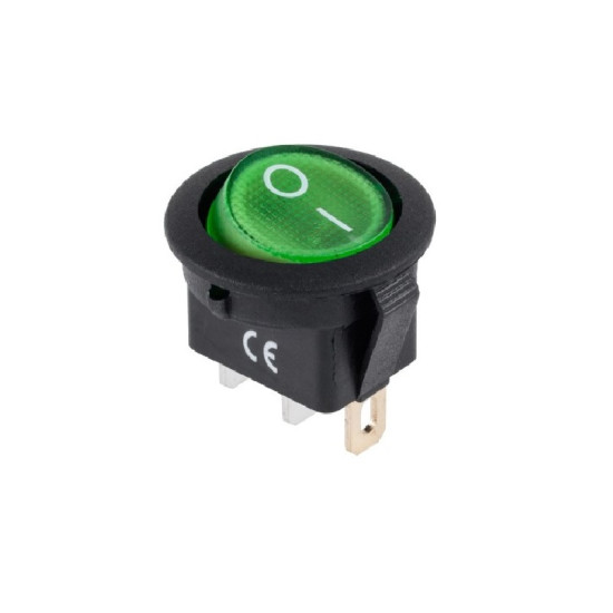 Στρογγυλός διακόπτης On/Off 12V 20A 3 pins πράσινο OEM