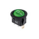 Στρογγυλός διακόπτης On/Off 12V 20A 3 pins πράσινο OEM